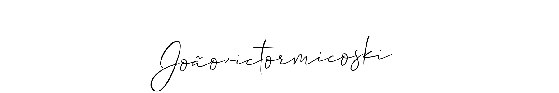 Design your own signature with our free online signature maker. With this signature software, you can create a handwritten (Allison_Script) signature for name Joãovictormicoski. Joãovictormicoski signature style 2 images and pictures png