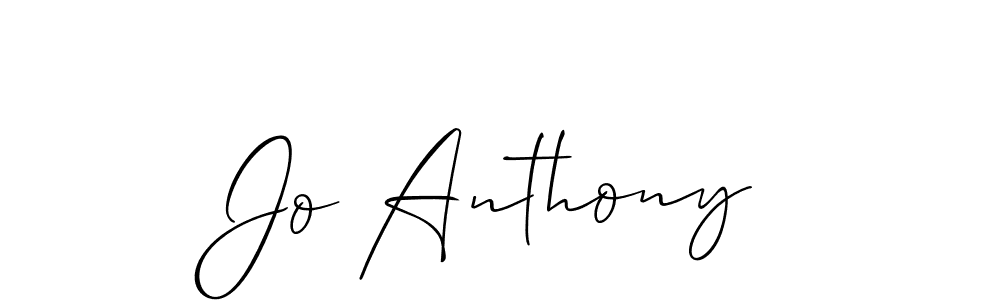 The best way (Allison_Script) to make a short signature is to pick only two or three words in your name. The name Jo Anthony include a total of six letters. For converting this name. Jo Anthony signature style 2 images and pictures png