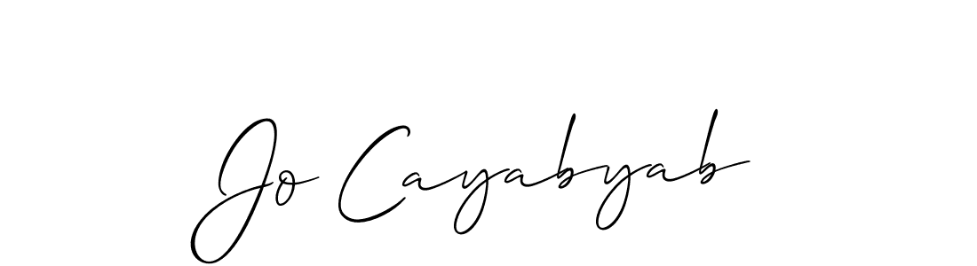 How to make Jo Cayabyab signature? Allison_Script is a professional autograph style. Create handwritten signature for Jo Cayabyab name. Jo Cayabyab signature style 2 images and pictures png