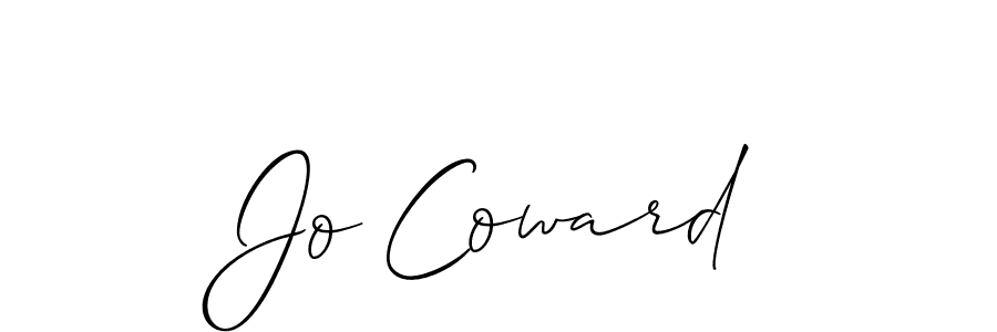 You should practise on your own different ways (Allison_Script) to write your name (Jo Coward) in signature. don't let someone else do it for you. Jo Coward signature style 2 images and pictures png