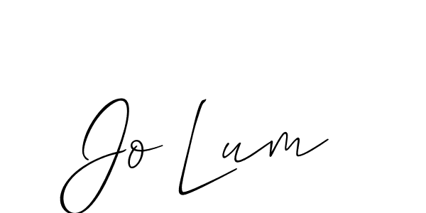 How to make Jo Lum name signature. Use Allison_Script style for creating short signs online. This is the latest handwritten sign. Jo Lum signature style 2 images and pictures png