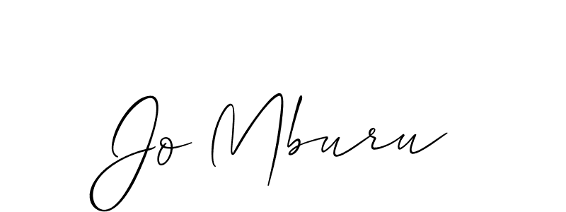 How to make Jo Mburu name signature. Use Allison_Script style for creating short signs online. This is the latest handwritten sign. Jo Mburu signature style 2 images and pictures png