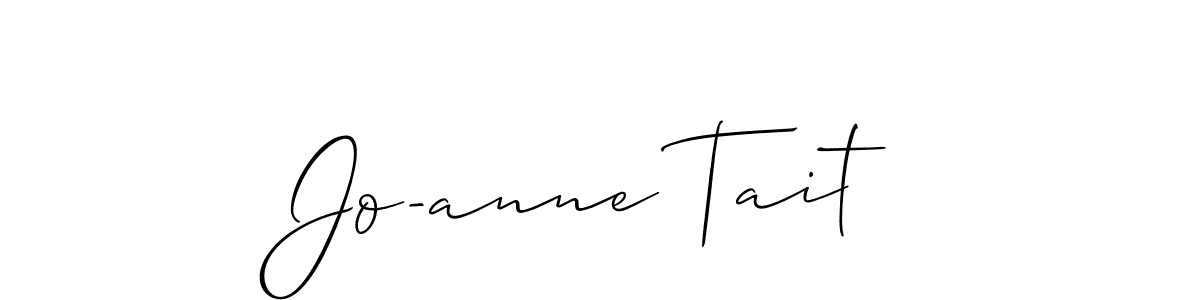 The best way (Allison_Script) to make a short signature is to pick only two or three words in your name. The name Jo-anne Tait include a total of six letters. For converting this name. Jo-anne Tait signature style 2 images and pictures png