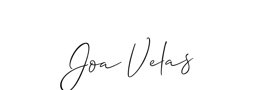 Allison_Script is a professional signature style that is perfect for those who want to add a touch of class to their signature. It is also a great choice for those who want to make their signature more unique. Get Joa Velas name to fancy signature for free. Joa Velas signature style 2 images and pictures png