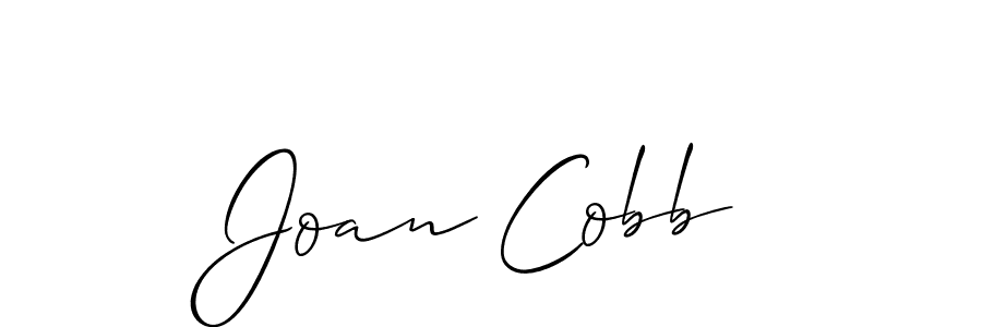 Make a short Joan Cobb signature style. Manage your documents anywhere anytime using Allison_Script. Create and add eSignatures, submit forms, share and send files easily. Joan Cobb signature style 2 images and pictures png