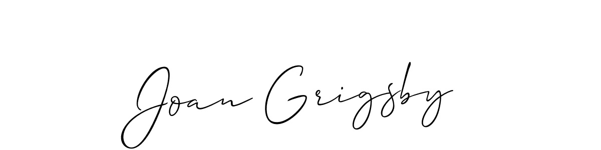Create a beautiful signature design for name Joan Grigsby. With this signature (Allison_Script) fonts, you can make a handwritten signature for free. Joan Grigsby signature style 2 images and pictures png