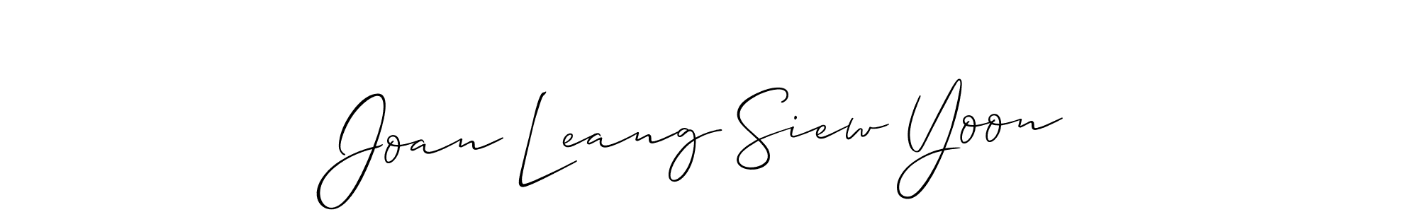 The best way (Allison_Script) to make a short signature is to pick only two or three words in your name. The name Joan Leang Siew Yoon include a total of six letters. For converting this name. Joan Leang Siew Yoon signature style 2 images and pictures png