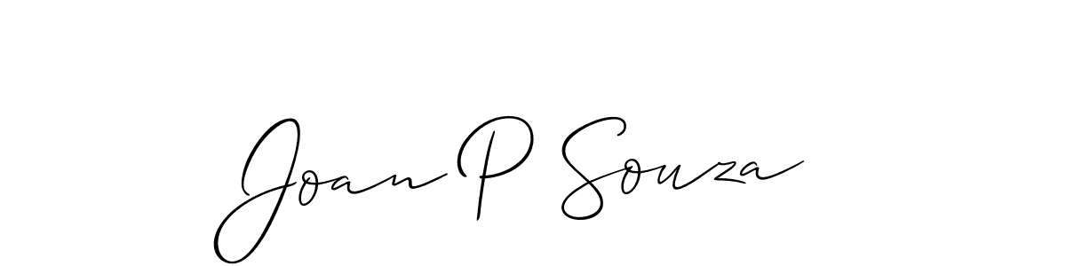 Also we have Joan P Souza name is the best signature style. Create professional handwritten signature collection using Allison_Script autograph style. Joan P Souza signature style 2 images and pictures png