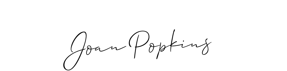 Allison_Script is a professional signature style that is perfect for those who want to add a touch of class to their signature. It is also a great choice for those who want to make their signature more unique. Get Joan Popkins name to fancy signature for free. Joan Popkins signature style 2 images and pictures png