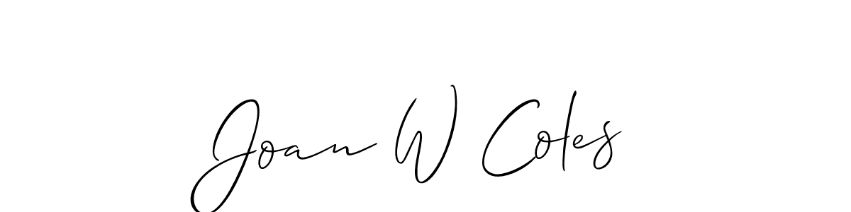 Create a beautiful signature design for name Joan W Coles. With this signature (Allison_Script) fonts, you can make a handwritten signature for free. Joan W Coles signature style 2 images and pictures png