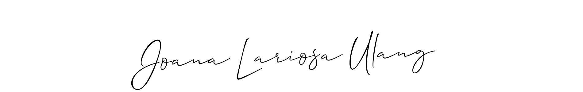 This is the best signature style for the Joana Lariosa Ulang name. Also you like these signature font (Allison_Script). Mix name signature. Joana Lariosa Ulang signature style 2 images and pictures png