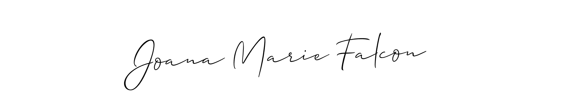 The best way (Allison_Script) to make a short signature is to pick only two or three words in your name. The name Joana Marie Falcon include a total of six letters. For converting this name. Joana Marie Falcon signature style 2 images and pictures png