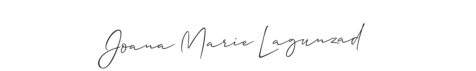 Use a signature maker to create a handwritten signature online. With this signature software, you can design (Allison_Script) your own signature for name Joana Marie Lagunzad. Joana Marie Lagunzad signature style 2 images and pictures png