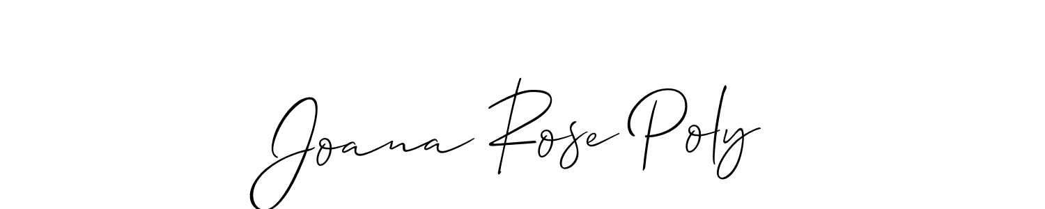 Design your own signature with our free online signature maker. With this signature software, you can create a handwritten (Allison_Script) signature for name Joana Rose Poly. Joana Rose Poly signature style 2 images and pictures png