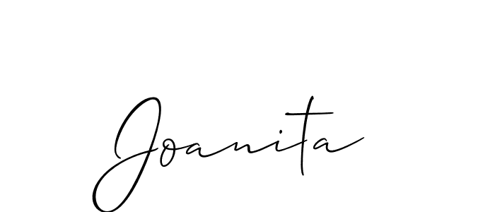 How to make Joanita signature? Allison_Script is a professional autograph style. Create handwritten signature for Joanita name. Joanita signature style 2 images and pictures png
