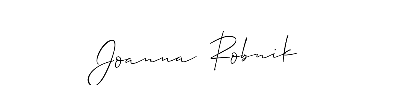 How to make Joanna  Robnik name signature. Use Allison_Script style for creating short signs online. This is the latest handwritten sign. Joanna  Robnik signature style 2 images and pictures png