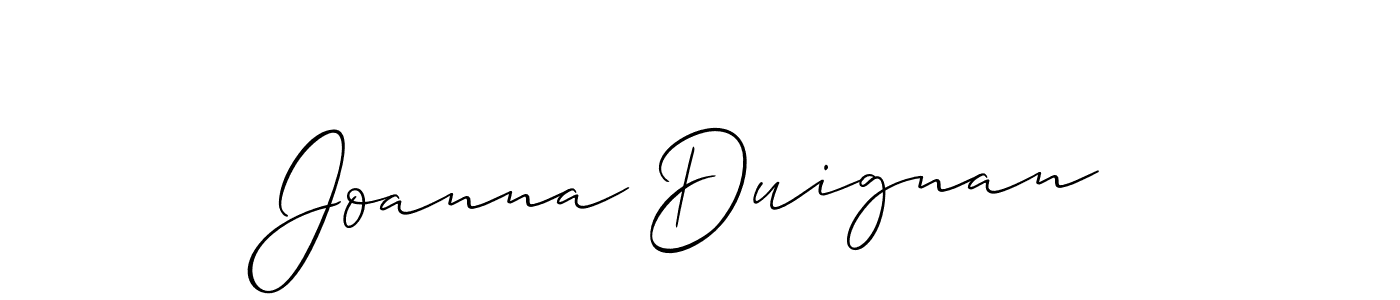 How to make Joanna Duignan signature? Allison_Script is a professional autograph style. Create handwritten signature for Joanna Duignan name. Joanna Duignan signature style 2 images and pictures png