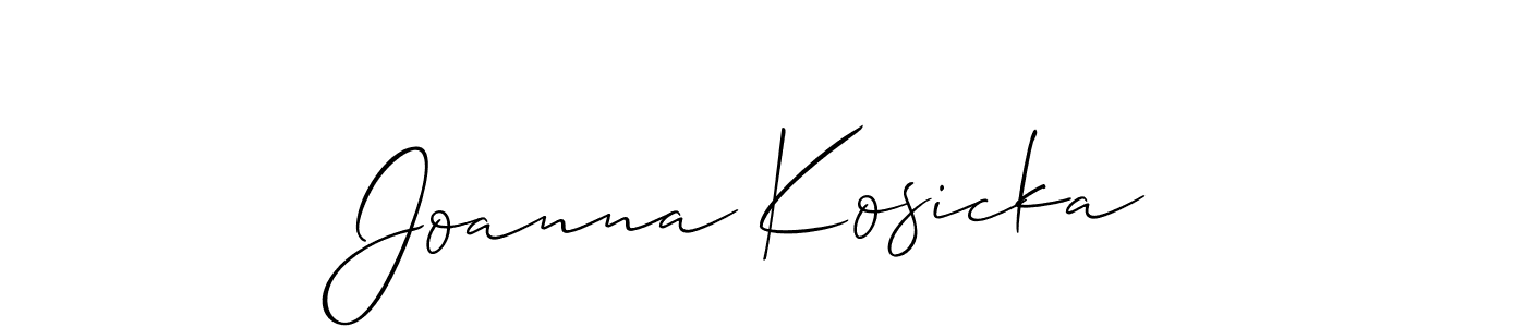 if you are searching for the best signature style for your name Joanna Kosicka. so please give up your signature search. here we have designed multiple signature styles  using Allison_Script. Joanna Kosicka signature style 2 images and pictures png