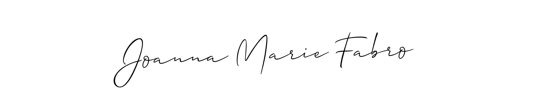 Use a signature maker to create a handwritten signature online. With this signature software, you can design (Allison_Script) your own signature for name Joanna Marie Fabro. Joanna Marie Fabro signature style 2 images and pictures png