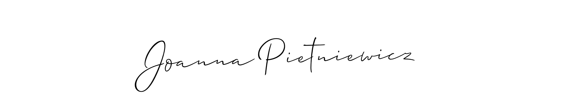 The best way (Allison_Script) to make a short signature is to pick only two or three words in your name. The name Joanna Pietniewicz include a total of six letters. For converting this name. Joanna Pietniewicz signature style 2 images and pictures png