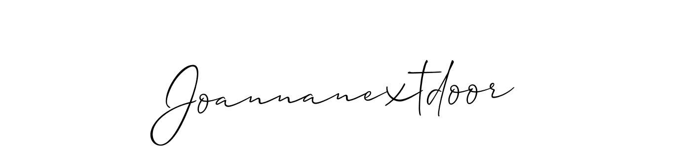 How to Draw Joannanextdoor signature style? Allison_Script is a latest design signature styles for name Joannanextdoor. Joannanextdoor signature style 2 images and pictures png