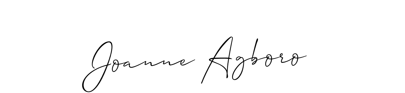 How to make Joanne Agboro name signature. Use Allison_Script style for creating short signs online. This is the latest handwritten sign. Joanne Agboro signature style 2 images and pictures png