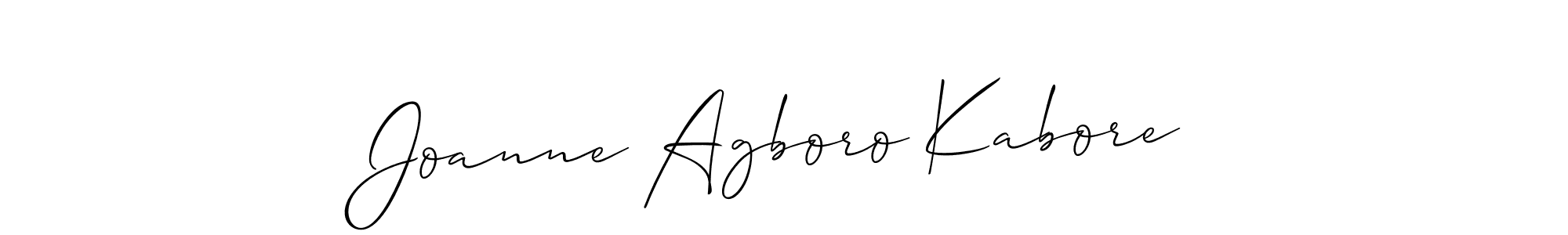 It looks lik you need a new signature style for name Joanne Agboro Kabore. Design unique handwritten (Allison_Script) signature with our free signature maker in just a few clicks. Joanne Agboro Kabore signature style 2 images and pictures png