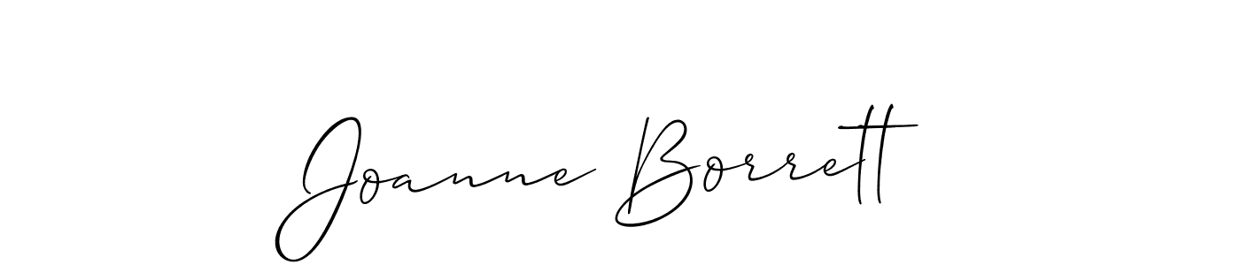 Allison_Script is a professional signature style that is perfect for those who want to add a touch of class to their signature. It is also a great choice for those who want to make their signature more unique. Get Joanne Borrett name to fancy signature for free. Joanne Borrett signature style 2 images and pictures png