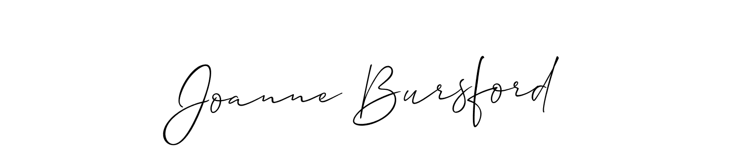 Make a short Joanne Bursford signature style. Manage your documents anywhere anytime using Allison_Script. Create and add eSignatures, submit forms, share and send files easily. Joanne Bursford signature style 2 images and pictures png