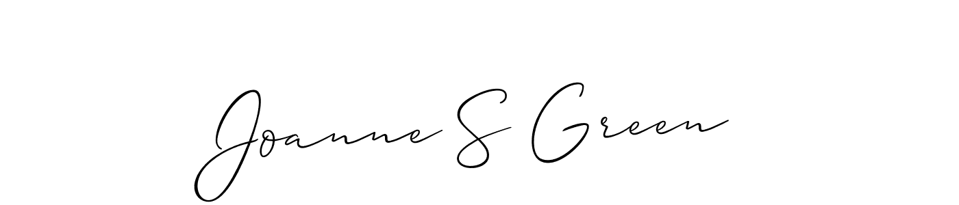 You should practise on your own different ways (Allison_Script) to write your name (Joanne S Green) in signature. don't let someone else do it for you. Joanne S Green signature style 2 images and pictures png