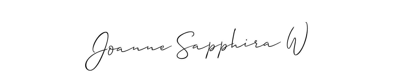 Similarly Allison_Script is the best handwritten signature design. Signature creator online .You can use it as an online autograph creator for name Joanne Sapphira W. Joanne Sapphira W signature style 2 images and pictures png