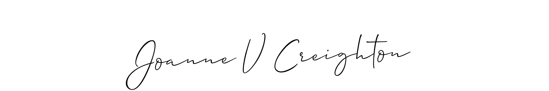 How to make Joanne V Creighton signature? Allison_Script is a professional autograph style. Create handwritten signature for Joanne V Creighton name. Joanne V Creighton signature style 2 images and pictures png