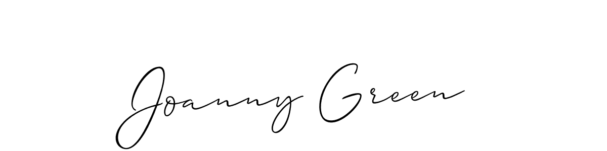 Allison_Script is a professional signature style that is perfect for those who want to add a touch of class to their signature. It is also a great choice for those who want to make their signature more unique. Get Joanny Green name to fancy signature for free. Joanny Green signature style 2 images and pictures png