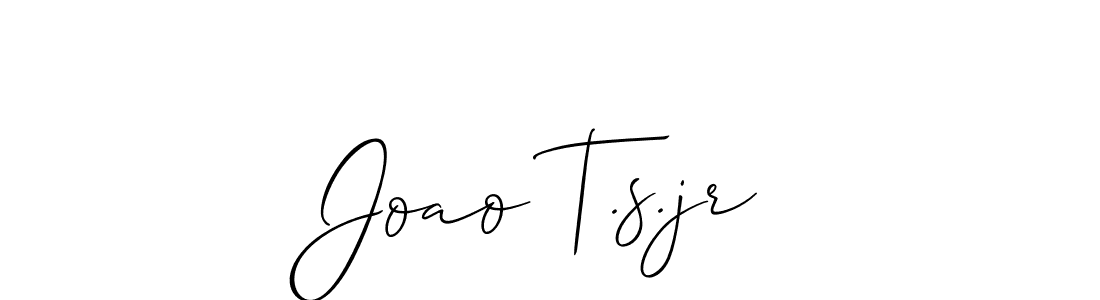 How to make Joao T.s.jr name signature. Use Allison_Script style for creating short signs online. This is the latest handwritten sign. Joao T.s.jr signature style 2 images and pictures png