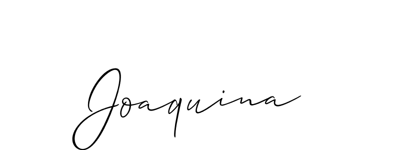 Use a signature maker to create a handwritten signature online. With this signature software, you can design (Allison_Script) your own signature for name Joaquina. Joaquina signature style 2 images and pictures png
