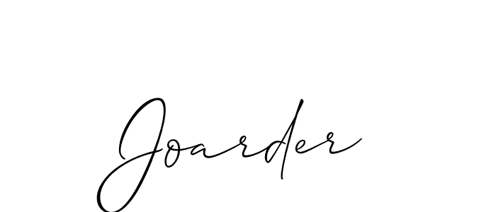 Design your own signature with our free online signature maker. With this signature software, you can create a handwritten (Allison_Script) signature for name Joarder. Joarder signature style 2 images and pictures png