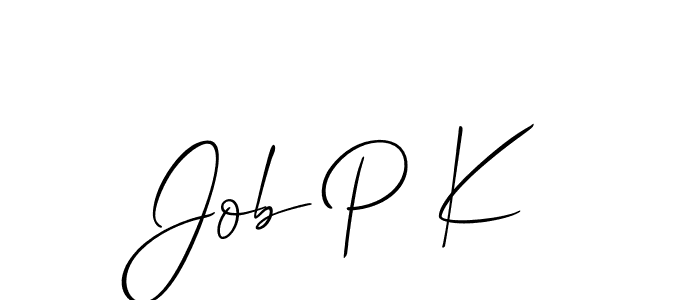 Make a beautiful signature design for name Job P K. With this signature (Allison_Script) style, you can create a handwritten signature for free. Job P K signature style 2 images and pictures png