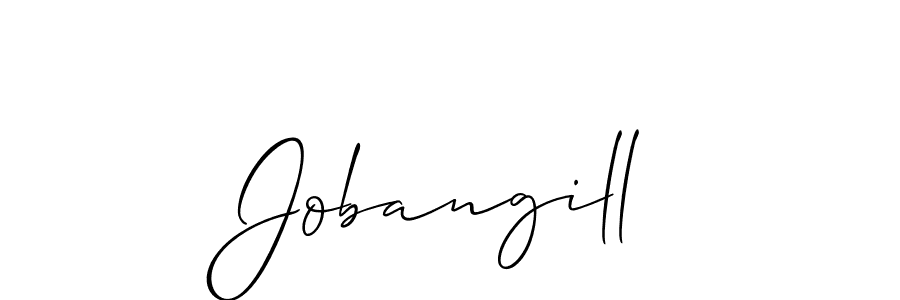 It looks lik you need a new signature style for name Jobangill. Design unique handwritten (Allison_Script) signature with our free signature maker in just a few clicks. Jobangill signature style 2 images and pictures png