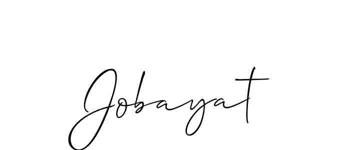 Design your own signature with our free online signature maker. With this signature software, you can create a handwritten (Allison_Script) signature for name Jobayat. Jobayat signature style 2 images and pictures png