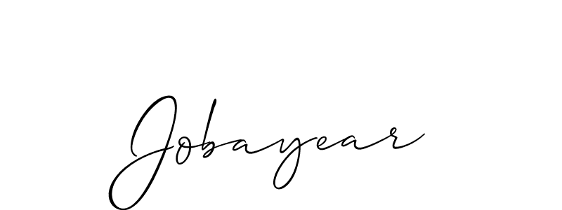 Use a signature maker to create a handwritten signature online. With this signature software, you can design (Allison_Script) your own signature for name Jobayear. Jobayear signature style 2 images and pictures png