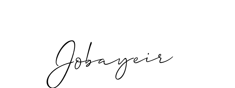 It looks lik you need a new signature style for name Jobayeir. Design unique handwritten (Allison_Script) signature with our free signature maker in just a few clicks. Jobayeir signature style 2 images and pictures png