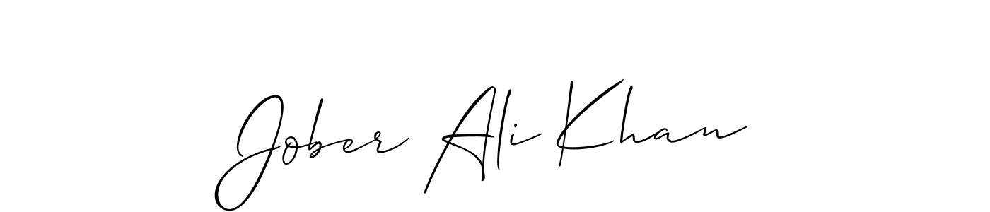 Make a beautiful signature design for name Jober Ali Khan. With this signature (Allison_Script) style, you can create a handwritten signature for free. Jober Ali Khan signature style 2 images and pictures png