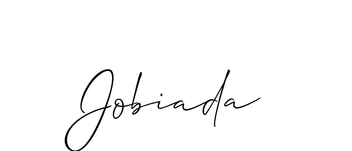 Use a signature maker to create a handwritten signature online. With this signature software, you can design (Allison_Script) your own signature for name Jobiada. Jobiada signature style 2 images and pictures png