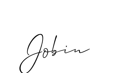 Use a signature maker to create a handwritten signature online. With this signature software, you can design (Allison_Script) your own signature for name Jobin. Jobin signature style 2 images and pictures png