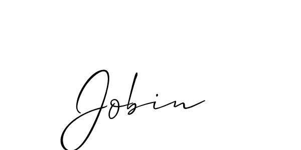 The best way (Allison_Script) to make a short signature is to pick only two or three words in your name. The name Jobin  include a total of six letters. For converting this name. Jobin  signature style 2 images and pictures png