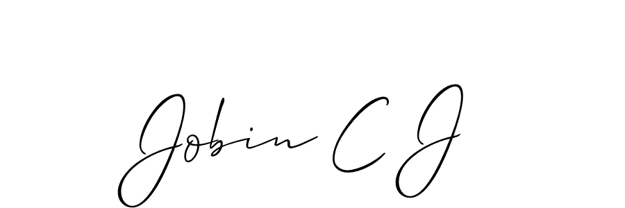 The best way (Allison_Script) to make a short signature is to pick only two or three words in your name. The name Jobin C J include a total of six letters. For converting this name. Jobin C J signature style 2 images and pictures png