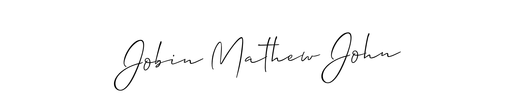 You should practise on your own different ways (Allison_Script) to write your name (Jobin Mathew John) in signature. don't let someone else do it for you. Jobin Mathew John signature style 2 images and pictures png
