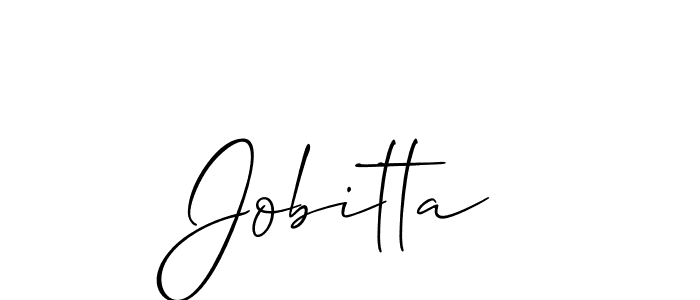 Make a beautiful signature design for name Jobitta. With this signature (Allison_Script) style, you can create a handwritten signature for free. Jobitta signature style 2 images and pictures png