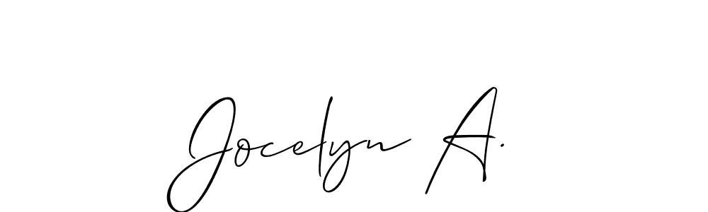 Jocelyn A. stylish signature style. Best Handwritten Sign (Allison_Script) for my name. Handwritten Signature Collection Ideas for my name Jocelyn A.. Jocelyn A. signature style 2 images and pictures png