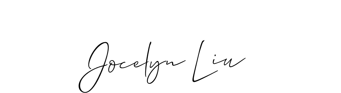 The best way (Allison_Script) to make a short signature is to pick only two or three words in your name. The name Jocelyn Liu include a total of six letters. For converting this name. Jocelyn Liu signature style 2 images and pictures png